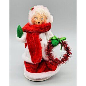 Annalee MerryMint Mrs Santa Clause Red Wreath 9 inch 2014 Christmas Tags 400114